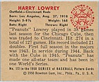 Harry Lowrey, Outfield, Cincinnati Reds, from the Picture Card Collectors Series (R406-4) issued by Bowman Gum, Issued by Bowman Gum Company, Commercial color lithograph