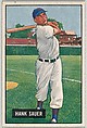 Hank Sauer, Outfield, Chicago Cubs, from Picture Cards, series 5 (R406-5) issued by Bowman Gum, Issued by Bowman Gum Company, Commercial color lithograph