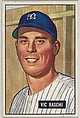Vic Raschi, Pitcher, New York Yankees, series 5 (R406-5) issued by Bowman Gum, Issued by Bowman Gum Company, Commercial color lithograph