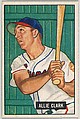 Allie Clark, Outfield, Cleveland Indians, from Picture Cards, series 5 (R406-5) issued by Bowman Gum, Issued by Bowman Gum Company, Commercial color lithograph