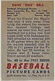 Dave "Gus" Bell, Outfield, Pittsburgh Pirates, from Picture Cards, series 5 (R406-5) issued by Bowman Gum, Issued by Bowman Gum Company, Commercial color lithograph