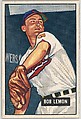 Bob Lemon, Pitcher, Cleveland Indians, from Picture Cards, series 5 (R406-5) issued by Bowman Gum, Issued by Bowman Gum Company, Commercial color lithograph