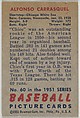 Alfonso Carrasquel, Shortstop, Chicago White Sox, from Picture Cards, series 5 (R406-5) issued by Bowman Gum, Issued by Bowman Gum Company, Commercial color lithograph