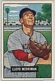 Lloyd Merriman, Outfield, Cincinnati Reds, from Picture Cards, series 5 (R406-5) issued by Bowman Gum, Issued by Bowman Gum Company, Commercial color lithograph