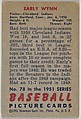 Early Wynn, Pitcher, Cleveland Indians, from Picture Cards, series 5 (R406-5) issued by Bowman Gum, Issued by Bowman Gum Company, Commercial color lithograph
