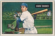 Duke Snider, Outfield, Brooklyn Dodgers, from Picture Cards, series 5 (R406-5) issued by Bowman Gum, Issued by Bowman Gum Company, Commercial color lithograph