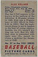 Alex Kellner, Pitcher, Philadelphia Athletics, from Picture Cards, series 5 (R406-5) issued by Bowman Gum, Issued by Bowman Gum Company, Commercial color lithograph