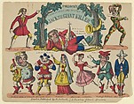 Characters and Scenes, from Jack and the Giant Killer, Plate 1 for a Toy Theater, Benjamin Pollock British, Lithograph
