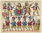 Characters, from Jack and the Giant Killer, Plate 4 for a Toy Theater, Benjamin Pollock British, Lithograph