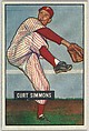 Curt Simmons, Pitcher, Philadelphia Phillies, from Picture Cards, series 5 (R406-5) issued by Bowman Gum, Issued by Bowman Gum Company, Commercial color lithograph