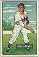 Steve Gromek, Pitcher, Cleveland Indians, from Picture Cards, series 5 (R406-5) issued by Bowman Gum, Issued by Bowman Gum Company, Commercial color lithograph