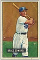 Bruce Edwards, Catcher, Brooklyn Dodgers, from Picture Cards, series 5 (R406-5) issued by Bowman Gum, Issued by Bowman Gum Company, Commercial color lithograph