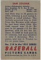 Sam Zoldak, Pitcher, Philadelphia Athletics, from Picture Cards, series 5 (R406-5) issued by Bowman Gum, Issued by Bowman Gum Company, Commercial color lithograph
