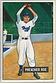 Preacher Roe, Pitcher, Brooklyn Dodgers, from Picture Cards, series 5 (R406-5) issued by Bowman Gum, Issued by Bowman Gum Company, Commercial color lithograph