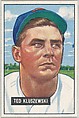 Ted Kluszewski, 1st Base, Cincinnati Reds, from Picture Cards, series 5 (R406-5) issued by Bowman Gum, Issued by Bowman Gum Company, Commercial color lithograph