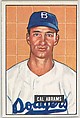 Cal Abrams, Outfield, Brooklyn Dodgers, from Picture Cards, series 5 (R406-5) issued by Bowman Gum, Issued by Bowman Gum Company, Commercial color lithograph