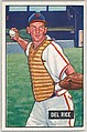 Del Rice, Catcher, St. Louis Cardinals, from Picture Cards, series 5 (R406-5) issued by Bowman Gum, Issued by Bowman Gum Company, Commercial color lithograph