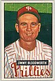 Jimmy Bloodworth, Infield, Philadelphia Phillies, from Picture Cards, series 5 (R406-5) issued by Bowman Gum, Issued by Bowman Gum Company, Commercial color lithograph