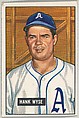 Hank Wyse, Pitcher, Washington Senators, from Picture Cards, series 5 (R406-5) issued by Bowman Gum, Issued by Bowman Gum Company, Commercial color lithograph