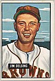 Issued by Bowman Gum Company | Jim Delsing, Outfield, St. Louis Browns ...