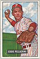 Eddie Pellagrini, Infield, Philadelphia Phillies, from Picture Cards, series 5 (R406-5) issued by Bowman Gum, Issued by Bowman Gum Company, Commercial color lithograph
