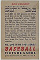 Issued by Bowman Gum Company | Bob Kennedy, Outfield, Cleveland Indians ...