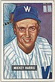 Mickey Harris, Pitcher, Washington Senators, from Picture Cards, series 5 (R406-5) issued by Bowman Gum, Issued by Bowman Gum Company, Commercial color lithograph
