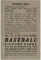 George Kell, 3rd Base, Detroit Tigers, from Picture Cards, series 6 (R406-6) issued by Bowman Gum, Issued by Bowman Gum Company, Commercial color lithograph