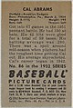 Cal Abrams, Outfield, Brooklyn Dodgers, from Picture Cards, series 6 (R406-6) issued by Bowman Gum, Issued by Bowman Gum Company, Commercial color lithograph