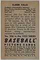 Issued by Bowman Gum Company | Elmer Valo, Outfield, Philadelphia ...