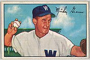 Mickey Grasso, Catcher, Washington Senators, from Picture Cards, series 6 (R406-6) issued by Bowman Gum, Issued by Bowman Gum Company, Commercial color lithograph