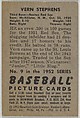 Vern Stephens, 3rd Base, Boston Red Sox, from Picture Cards, series 6 (R406-6) issued by Bowman Gum, Issued by Bowman Gum Company, Commercial color lithograph