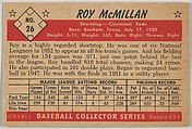 Roy McMillan, Shortstop, Cincinnati Reds, from Collector Series, Colors set, series 7 (R406-7) issued by Bowman Gum, Issued by Bowman Gum Company, Commercial color lithograph