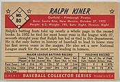 Ralph Kiner, Outfield, Pittsburgh Pirates, from Collector Series, Colors set, series 7 (R406-7) issued by Bowman Gum, Issued by Bowman Gum Company, Commercial color lithograph