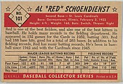Al "Red" Schoendienst, 2nd Base, St. Louis Cardinals, from Collector Series, Colors set, series 7 (R406-7) issued by Bowman Gum, Issued by Bowman Gum Company, Commercial color lithograph