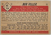 Issued by Bowman Gum Company, Bob Feller, Pitcher, Cleveland Indians, from  the Picture Card Collectors Series (R406-4) issued by Bowman Gum