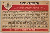 Dick Kryhoski, 1st Base, St. Louis Browns, from Collector Series, Colors set, series 7 (R406-7) issued by Bowman Gum, Issued by Bowman Gum Company, Commercial color lithograph