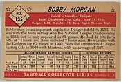 Bobby Morgan, Infield, Brooklyn Dodgers, from Collector Series, Colors set, series 7 (R406-7) issued by Bowman Gum, Issued by Bowman Gum Company, Commercial color lithograph
