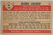 Bubba Church, Pitcher, Cincinnati Reds, from Collector Series, Colors set, series 7 (R406-7) issued by Bowman Gum, Issued by Bowman Gum Company, Commercial color lithograph