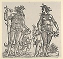 Wild Man and Wild Woman, Hans Guldenmond German, Woodcut