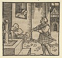 Ghita Locking out her Husband Tofano, from The Decameron, Hans Schäufelein  German, Woodcut