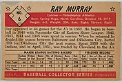 Ray Murray, Catcher, Philadelphia Athletics, from Collector Series, Black & White set, series 8 (R406-8) issued by Bowman Gum, Issued by Bowman Gum Company, Commercial lithograph
