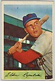 Eldon Repulski, Outfield, St. Louis Cardinals, from Name on Bat series, series 9 (R406-9) issued by Bowman Gum, Issued by Bowman Gum Company, Commercial color lithograph