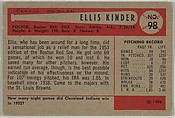 Ellis Kinder, Pitcher, Boston Red Sox, from Name on Bat series, series 9 (R406-9) issued by Bowman Gum, Issued by Bowman Gum Company, Commercial color lithograph