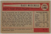 Dale Mitchell, Outfield, Cleveland Indians, from Name on Bat series, series 9 (R406-9) issued by Bowman Gum, Issued by Bowman Gum Company, Commercial color lithograph