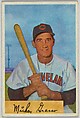 Mickey Grasso, Catcher, Cleveland Indians, from Name on Bat series, series 9 (R406-9) issued by Bowman Gum, Issued by Bowman Gum Company, Commercial color lithograph