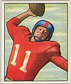 Card Number 33, Travis Tidwell, Quarterback, New York Giants, from the Bowman Football series (R407-2) issued by Bowman Gum, Bowman Gum Company  American, Commercial color lithograph