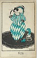 Harlequin, Dagobert Peche Austrian, Color lithograph