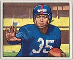 Card Number 141, Gene Roberts, Fullback, Right Halfback, New York Giants, from the Bowman Football series (R407-2) issued by Bowman Gum, Issued by Bowman Gum Company, Commercial color lithograph