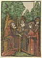 St. John the Baptist Preaching, from Das Plenarium, Hans Schäufelein  German, Woodcut (hand-colored)